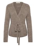 Selected Slfgabella Ls Knit Belt Cardigan Beige