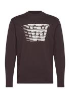 WOOD WOOD Wwmel Big Print Longsleeve Gots Brun