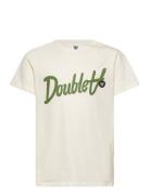 WOOD WOOD Ola Kids Script & Badge T-Shirt Kräm
