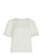 Vila Viellette 2/4 Satin Puff Top - Noos Vit