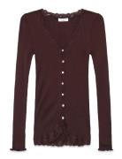 Rosemunde Silk Cardigan W/ Lace Brun