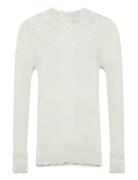 Rosemunde Silk T-Shirt W/ Lace Kräm