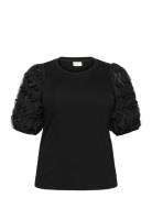 Kaffe Curve Kclucinda Frill T-Shirt Svart