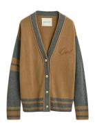 GANT Gant Varsity V-Neck Cardigan Beige