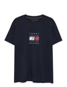 Tommy Hilfiger Linear Flag Graphic Tee Marinblå