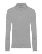 Rosemunde Rwbeatha Silk Ls Rollneck T-Shirt Grå