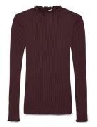 Rosemunde Rwbelize Silk Ls T-Neck T-Shirt Brun