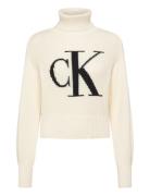Calvin Klein Jeans Blown Up Ck Loose Sweater Contra Kräm
