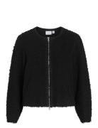 Vila Vipaza O-Neck L/S Zipper Knit Cardigan Svart