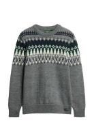 Superdry Fairisle Knit Crew Jumper Grå