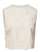 Mango Textured Crop Top Kräm