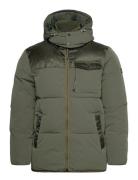 Scotch & Soda Hooded Puffer Jacket Khaki Green