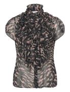 Saint Tropez Liljasz Crinkle Ss Shirt Svart