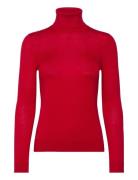 Lauren Ralph Lauren Silk-Blend Turtleneck Sweater Röd