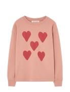 THE ANIMALS OBSERVATORY Hearts  Dof Lonf Sleeve T-Shirt Rosa
