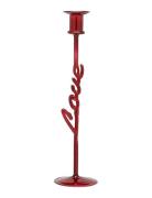 Anna + Nina Carmine Love Candle Holder Röd