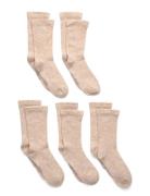 Minymo Wool Socks 5-Pack Solid Beige