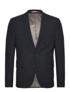 Lindbergh Flannel Wool Blend Blazer Marinblå