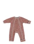 Smallstuff Jumpsuit W. Zipper, Bouclé Merino Wool, Rose Rosa