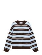 Mango Over D Striped Sweater Blå