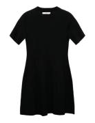 Mango Fine-Knit Flared Dress Svart