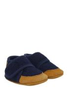 En Fant Wool Slippers W. Suede Marinblå