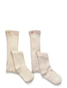 Minymo Stocking W.pointelle Beige