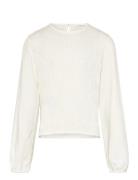 Mango Long-Sleeved T-Shirt With Ruffles Kräm