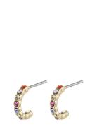 Pilgrim Brigitte Multicolored Crystal Half Hoops Gold-Plated Guld