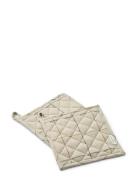 STUDIO FEDER Ada Pot Holder 2-Pack - Cot/Lin Kräm