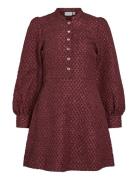 Vila Vitaliama L/S Jaqcuard Dress Burgundy