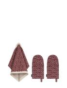 Marimekko Home Pikkuinen Unikko Kitchen Set Burgundy