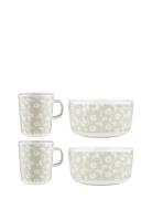 Marimekko Home Pikkuinen Unikko Set 2 Mugs + 2 Bowls Beige