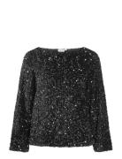 Vila Vifaith Boat Neck L/S Sequin Top/1 Svart