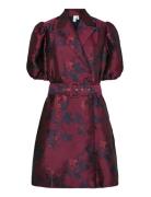 YAS Yasanki 2/4 Wrap Dress Burgundy