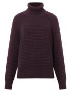 French Connection Keya Popcorn Ls High Nk Jumper Burgundy