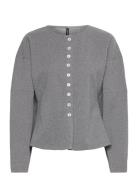 Vero Moda Vmklea Ls O-Neck Cardigan Jrs Ga Grå