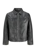 Jack & J S Jorclean Leather Jacket Styd Aw25 Svart