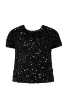 Kids Only Kogconfidence Life Sequin S/S Top Jrs Svart