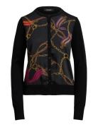 Lauren Ralph Lauren Belting-Print Cotton-Blend Cardigan Svart