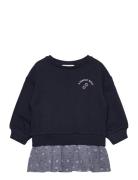 Mango Floral Sweatshirt Dress Marinblå