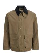 Jack & J S Jprbluclint Waxed Jacket Khaki Green