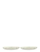 Serax Plate L White Swirl-Stripes Blue Feast By Ottolenghi Set/2 Vit