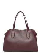 Mango Medium Bag With Pebbled Effect Leather Burgundy