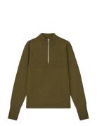 Mads Nørgaard Wool Klemens Half Zip Knit Khaki Green