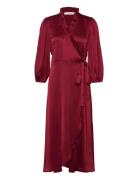 A-View Peony 3/4 Sleeve Dress Burgundy