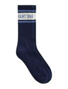 GANT Logo Stripe Sport Socks Marinblå