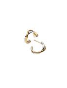 Pandora Organically Shaped Sterling Silver And 14K Gold-Plated Hoop Ea...