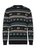 Lindbergh Winter Village Jaqucard O-Neck Knit Svart