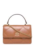Tory Burch Kira Diamond Quilt Mini Top Handle Chain Wallet Brun